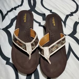 Coach wedge flip flops